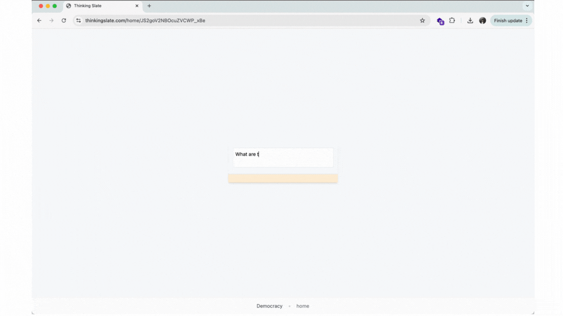 ThinkingSlate demo showing branching conversations